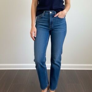 OAK + FORT Women's 26 Straight Leg Light Wash Denim Jeans